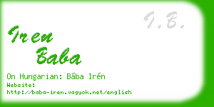 iren baba business card