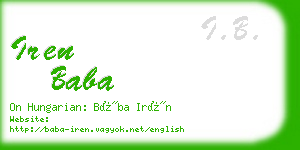 iren baba business card